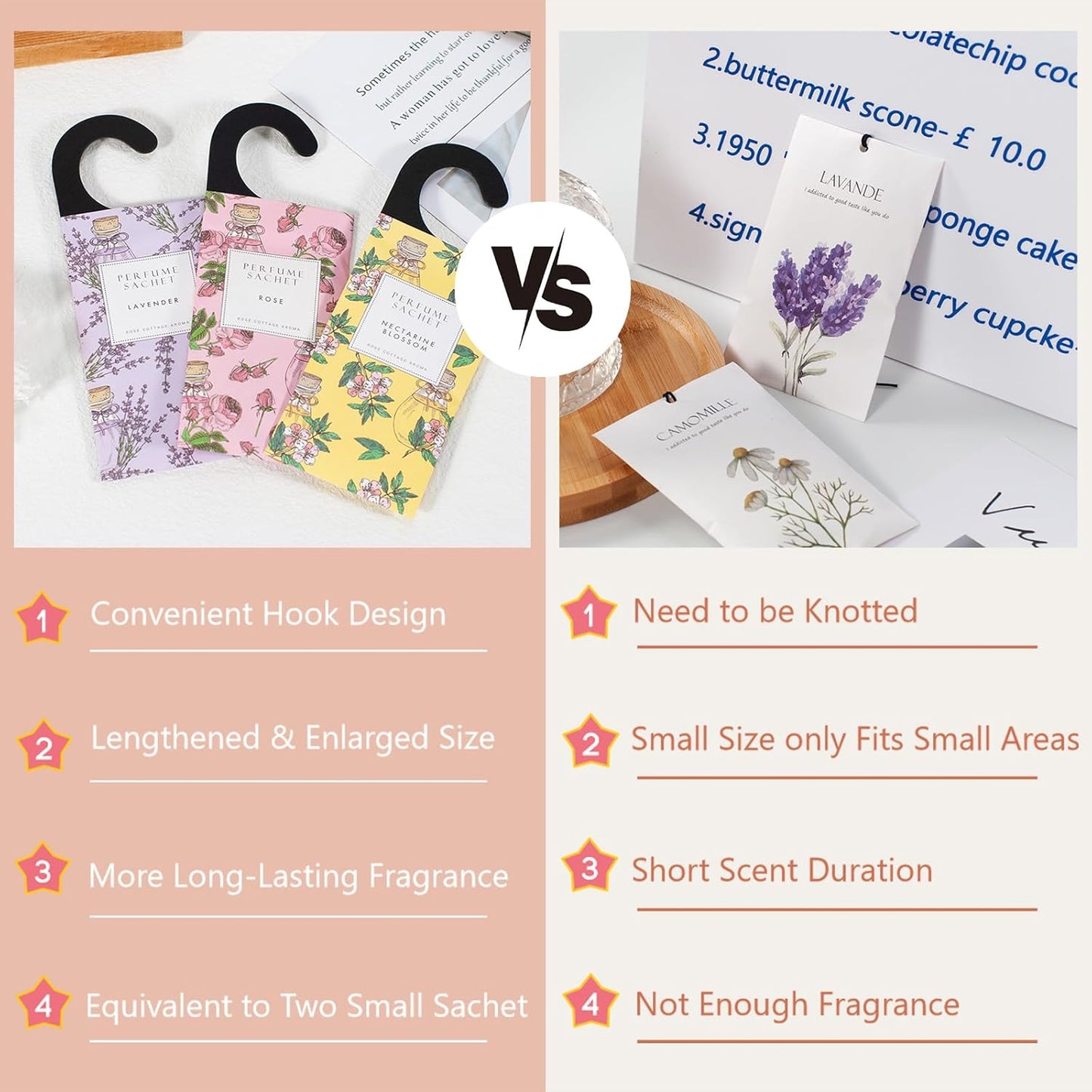 Large 12 Packs Apricot Blossom Hanging Closet Air Freshener Scented Sachets Long Lasting Smell Goods