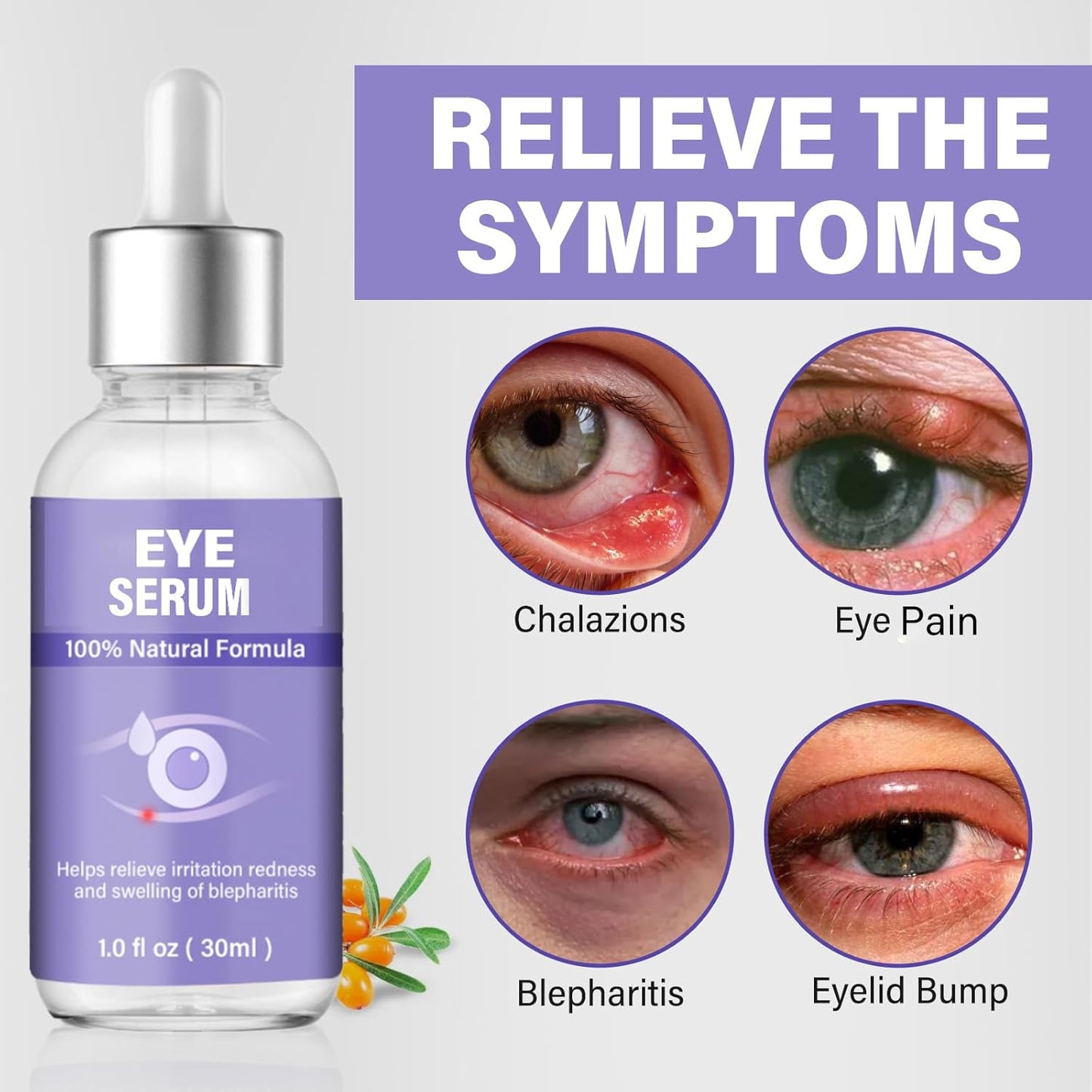 Eye Serum, Mild Eye Treatment for Styes Chalazḭon and Blepharḭtis Ṫreatment, Natural Lash and Eye Cleanser- Regain Healthier Eye Skin, 1 Fl.oz