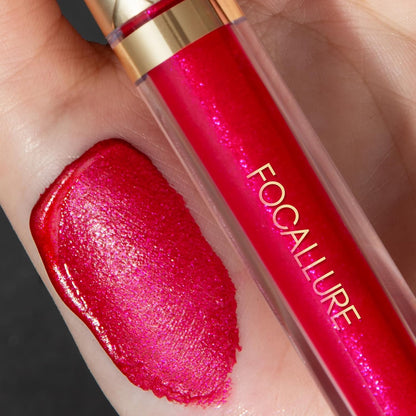 FOCALLURE Metallic Liquid Lipstick,Non Stick Cup Lip Gloss,High Impact Lip Color with Transfer-proof Wear,Long Lasting & Waterproof Lipstick Makeup for Women,RD05 CHERRY BERRY