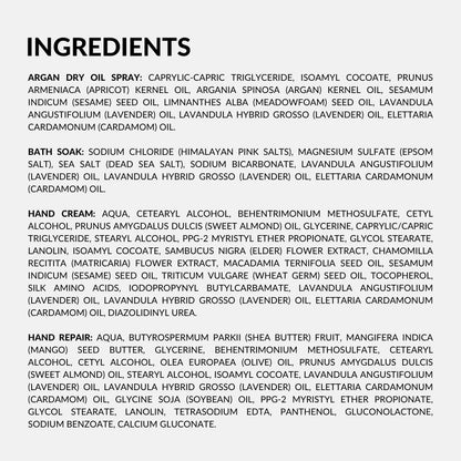 Discovery Kit - Argan Oil, Bath Soak, Hand Cream & Hand Repair (Pink Pepper)