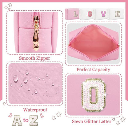 Personalized initial letter makeup bag,