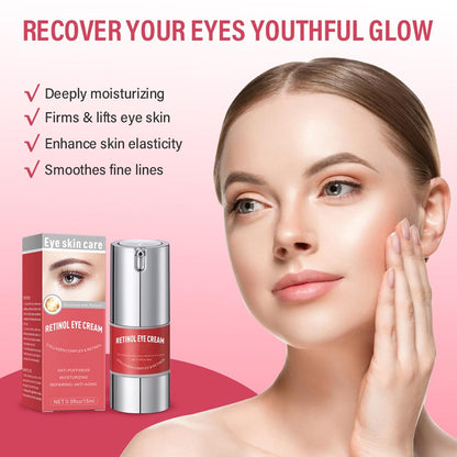Retinol Eye Cream for Dark Circles and Puffiness, Anti Aging Under Eye Cream Reduce Wrinkles Fine Lines, with Collagen and Hyaluronic Acid,Smooth and Hydrate,Suitable for Sensitive Skin