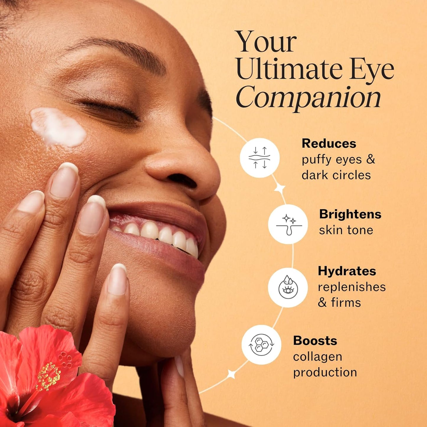 LilyAna Naturals Eye Cream - Eye Cream for Dark Circles and Puffiness, Under Eye Cream, Anti Aging Eye Cream Reduce Fine Lines and Wrinkles (0.5 Ounce, Rosehip and Hibiscus (Bottle))