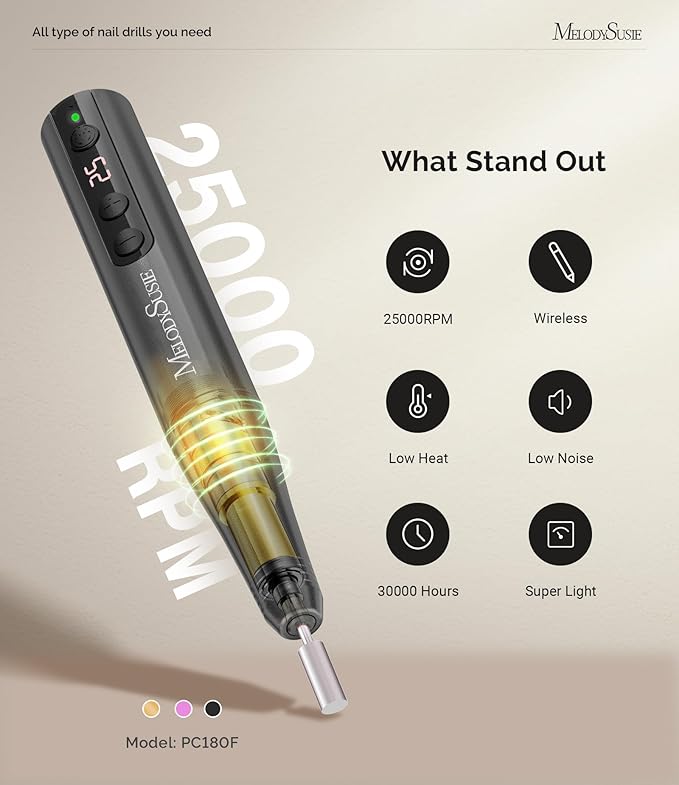 Melodysusie cordless electric nail drill