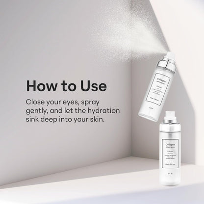 LIZK Collagen Serum Spray for Face 100ml (3.38 fl.oz) Glass Skin,easy to use, sparying at first step in skincare,body care, moisture mist, korea cosmetics