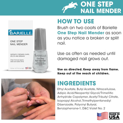 Barielle One Step Nail Mender .47 oz. - Repairs Split, Chipped and Damaged Nails Clear