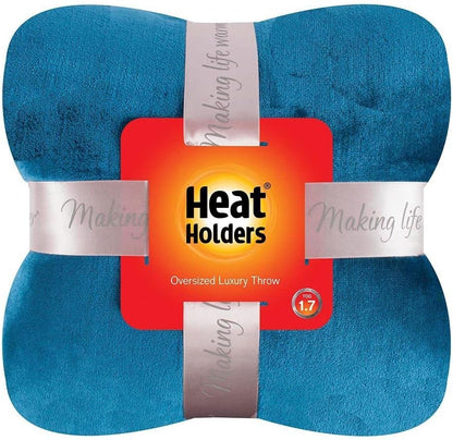 Heat Holders Personal-Sized Throw - Warm and Luxuriously Soft Fur-Like Fleece - Ideal for Bed, Sofa, Travel and Gifts | Teal / 50x70 inches