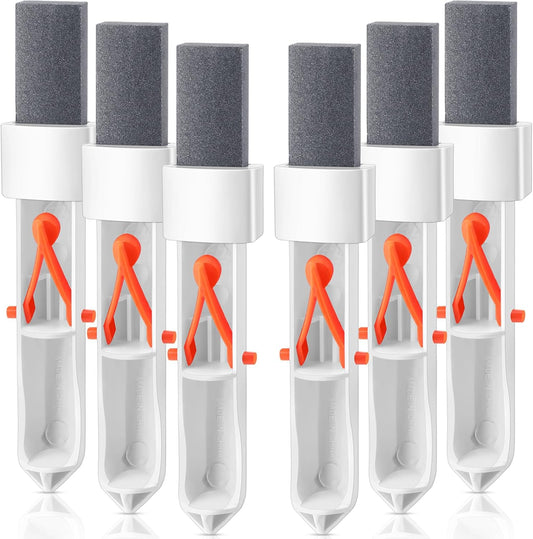 Demissle 6 Pcs Pool Pumice Stone for Cleaning with Handle Stain Eraser Hard Water Cleaner Pool Rust Stain Remover Pool Cleaning Tools Pumice Sticks for Toilet Bowl Ring Swimming Pool Tile Calcium Tub