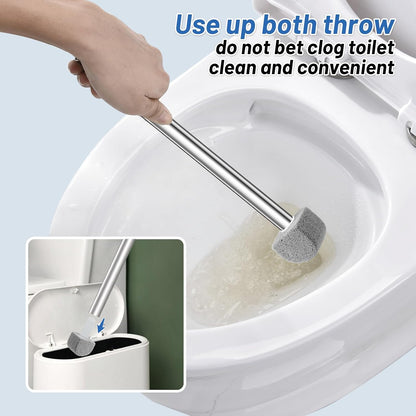 Pumice Stone Toilet Bowl Cleaner Toilet Deep Cleaning,Bathroom Cleaner Brush with Long Handle for Remove Hard Water Stains with Toilet Handle+ Pumice Stones