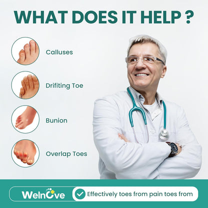 Welnove Gel Pinky Toe Separators - 8 Pack Pinky Toe Spacers, Bunion Cushions Pads for Women＆Men, Silicone Little Toe Protectors for Preventing Rubbing & Relieve Pressure(Clear)