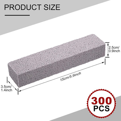 Chinco 300 Packs Pumice Stone for Cleaning, Scouring Pad Removing Stain Grime Without Leaving Scratches for Kitchen Oven Stove Home Bathroom Toilet Pool House Cleaning Supplies