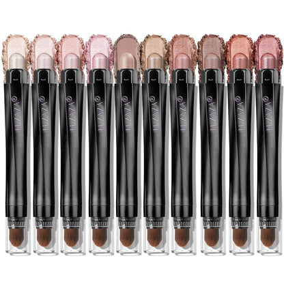 10PCS Eyeshadow Stick,Shimmer And Matte Brown Metallic Cream Eyeshadow Pencil Crayon with Smudge-proof & Waterproof, Eye Brightener Stick, Ideal Gift for Women- Love's Gifts
