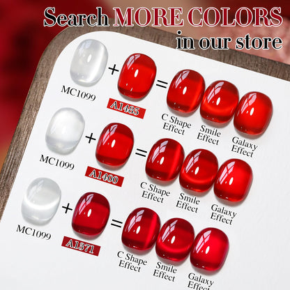 Double Rhythm Jelly Glass Cat Eye Gel Polish with Magnet 15ML Holographic Glitter Shimmer Translucent Sheer Color Magnetic Nail Polish Salon DIY at Home (Jelly Silver-MC1099)