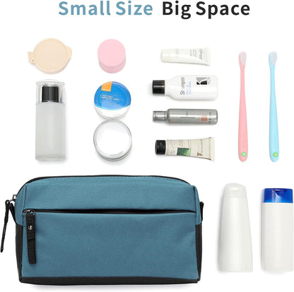 BuyAgain Toiletry Bag, Toiletry Travel Bathroom Bag Waterproof Cosmetic Make up Pouch Dopp Kit For Men or Women, Silver Blue