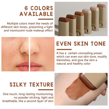 2PCS Foundation Stick Beauty Balm Serum Boosted Skin Tint, Solid Tinted Moisturizing Serum Contour Stick, Natural Fit, Moisturizing ＆ Concealing Foundation Sticks (#06)