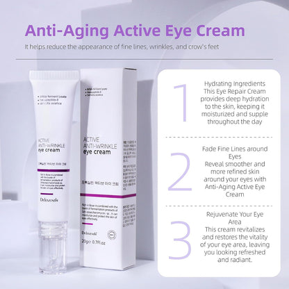 Korea Active Anti-Wrinkle Eye Cream, Pro-Xylane Anti-Aging Active Eye Cream, Active Emulsion, Fade Fine Lines around Eyes, Anti-Wrinkle, Moisturizing, Anti-Aging, Tighten and Delicate Skin