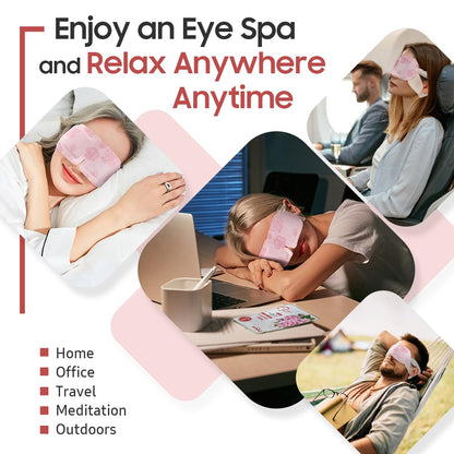Steam Eye Mask, 10 Packs Heated Eye Mask, Self Heating Disposable SPA Warm Compress for Eyes Sleep Mask, Soothing Moist Heat Eye Masks, Travel Essentials & Relaxation Gifts (Rose Scent)
