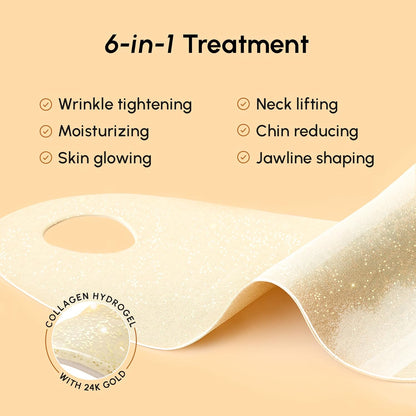 MAREE V Line Lifting Mask with 24K Gold – Deep Collagen Face Mask for Women – Jawline Shaper Mask with Retinol & Hyaluronic Acid – Neck Tightening & Firming - Double Chin Strap for Face Lift