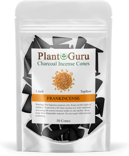 Frankincense Charcoal Incense Cones 1" TOPFLOW - 50 Pack - Natural Scented Cones Handmade Hand Dipped