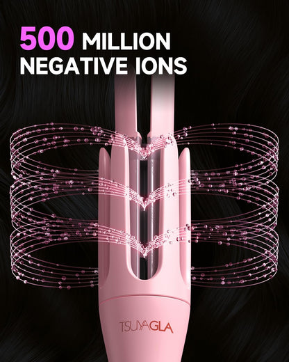 Automatic Curling Iron,1 1/4 Hair Curler with 3 Temperatures, 10S Fast Heating, 2-Way Rotation, 30 Min Auto Shut-Off, 500 Million Ionic, Anti-Scald-Tangle for Long Hair