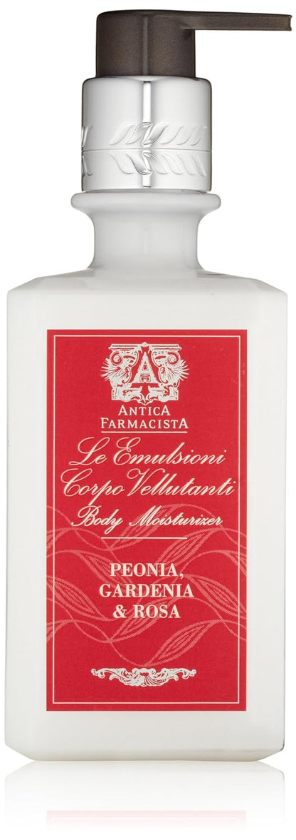 Antica Farmacista Body Moisturizer - Moisturizing Scented Lotion - Premium Body Moisturizer - Luxury Gift for Women & Men - Hand & Skin Hydration -Peonia, Gardenia & Rosa, 10 Fl Oz