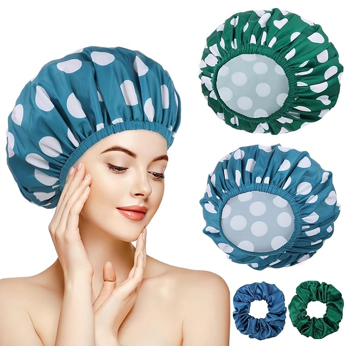 2 sets large shower caps