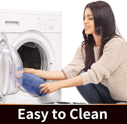 Yimobra Memory Foam Toilet Bath Mat U-Shaped, Soft and Comfortable, Super Water Absorption, Non-Slip, Thick, Machine Wash and Easier to Dry for Bathroom Commode Contour Rug, 24 X 24 Inches, Navy Blue