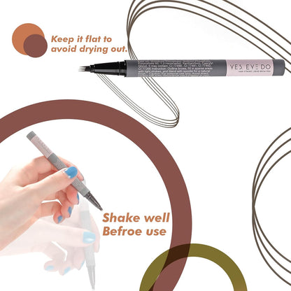 Deep Brown Eyebrow Pencil with 4 Prong Precise Tip, Dark Brown Eyebrow Pen for Natural Hair-Like Brows, Last for 24H YES.EYE DO (Bitter Chocolate-Deep Brown)