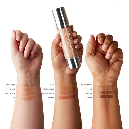 100% PURE Tinted Moisturizer Anti-Aging Face Makeup - Fruit Pigmented Cocoa Light to Medium Coverage & Dewy Glow - Lightweight Foundation Deep Skin w/Neutral Undertone - Vegan - 1 Fl Oz