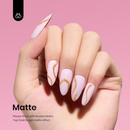 Beetles Pink Gel Nail Polish, Barely Pink Gel Polish Soak Off LED Nail UV LED Lamp Pastel Nail Art Manicure Salon DIY Home 0.51Oz Gift for Women