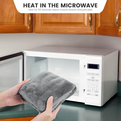 Microwave Heating Pad with Washable Cover, 6.5 X 12“ Microwavable Heating Pads for Neck and Shoulders and Back, Warm Compress for Knee, Muscles, Joints, Wrist, Abdomen (Gray)