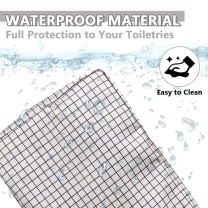 Large Makeup Bag Pouch, Nylon Women Travel Toiletry Storage Bag Checkered Cosmetic Bag for Girls, Big Preppy Makeup Organizer Bag Cute Zipper Pouch Skincare Bag for Sport School Work (Large-Checkered)