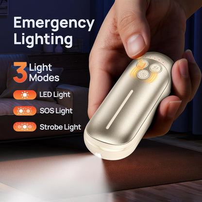 Rechargeable Hand Warmers 2 Pack, 6000mAh Electric Hand Warmer Rechargeable, 2 in 1 Portable Hand Warmers with AI Smart Chips, Outdoor, Hunting, Camping for Family for Christmas