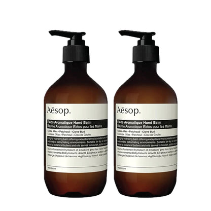 Aesop Eleos Aromatique Hand Balm | Intensely Hydrating and Enriched with Shea Butter, Coconut Oil, and Castor Oil | Vegan and Cruelty-Free | 16.9 oz (Pack of 2)