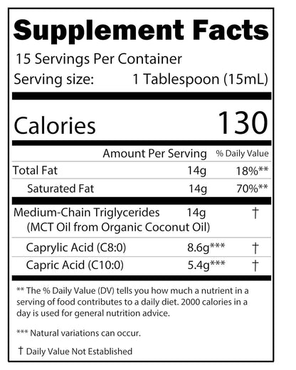 Kate Naturals MCT Oil for Coffee. Pure Coconut MCT C8 and C10 Oil (8oz, Organic, Unflavored)