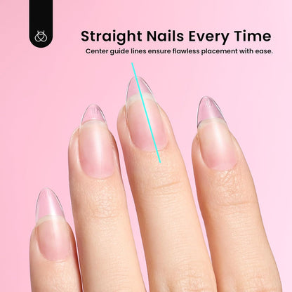 Beetles Medium Almond Nail Tips: 288PCS Medium Almond Matte Clear False Acrylic Press on Nails Tips 12 Sizes Pre-shape Full Cover Nail Tips Nail Extension DIY Valentines Day Gifts for Women