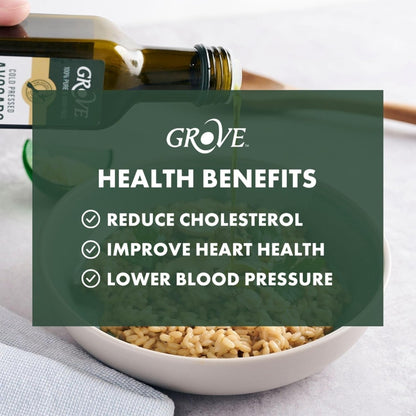 Grove Extra Virgin Avocado Oil - Plant Based, Vegan, Gluten Free, 100% Natural, Cold Pressed, High Smoke Point, 16 Whole Avocados in Every Bottle (8.4oz, 250ml)