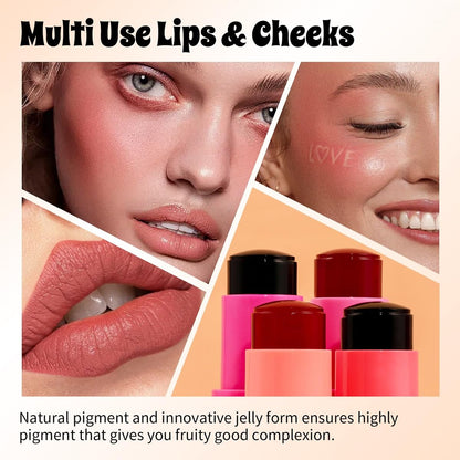 Milk Cooling Water Jelly Tint,Lip and Cheek Blush Cooling Water Jelly Tint,Vegan & Cruelty Free. (Berry)