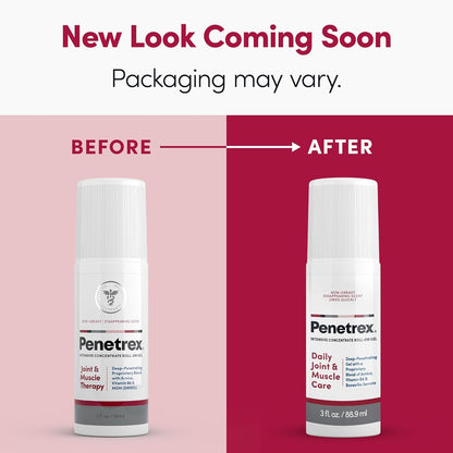 Penetrex Joint & Muscle Therapy - Soothing Gel for Back, Neck, Hands, Feet - Premium Whole Body Rub with Arnica, Vitamin B6 & MSM - 3oz Roll On Gel (3-Pack)