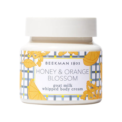 Beekman 1802 Whipped Body Cream, Honey & Orange Blossom - Scented - 8 oz - Intensely Hydrating & Softens Skin - With Goat Milk - Good for Sensitive Skin - Cruelty Free