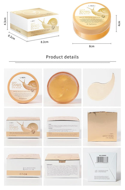 50-Pack Snail Eye Patches with Caffeine & Hyaluronic Acid - Moisturizing Golden Eye Masks for Dark Circles,Puffy Eyes, and Under-Eye Bags - Revitalize Your Skin Care Routine