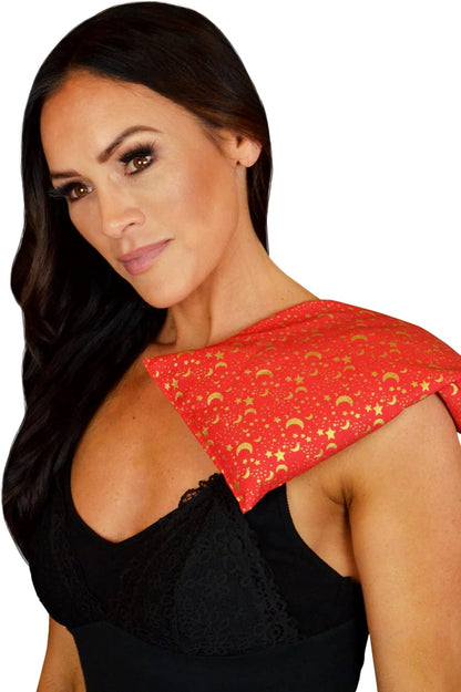 Nature's Approach Basic Herb Pack Rice Heating Pad Microwavable Reusable Heat Pack with Herbal Aromatherapy Fill, Freezer and Microwave Safe for Hot and Cold Therapy, Celestial Red