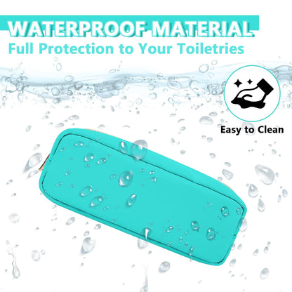 Small Pencil Case Makeup Bag for Purse, Cute Pencil Pouch Preppy Nylon Makeup Brush Bag with Zipper , Girls Portable Stationery Storage Case Small Pen Bag for Office School College(Slim-Cotton Candy)