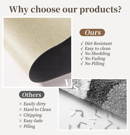 Bath Mat Rugs 32x17 - Diatomaceous Earth Bath Mats Quick Dry Absorbing Bathroom Rugs Rubber Non Slip Thin Bathroom Mat Fit Under Door, Bath Mat for Bathroom Floor, Tub and Shower, Sink, Beige