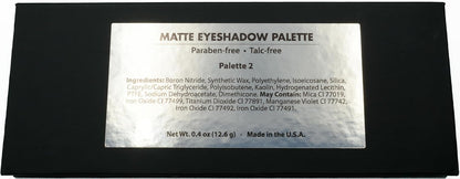 Matte Black, Silver Grey, Light Brown and Off White Vegan Eyeshadow Mini Palette; Talc, Paraben & Cruelty Free