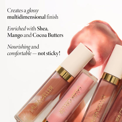 LAURA GELLER NEW YORK Italian Marble Glossy Lip Tint - Moisturizing Lip Gloss - Enriched with Shea, Mango and Cocoa Butters (04 Old Fashioned)