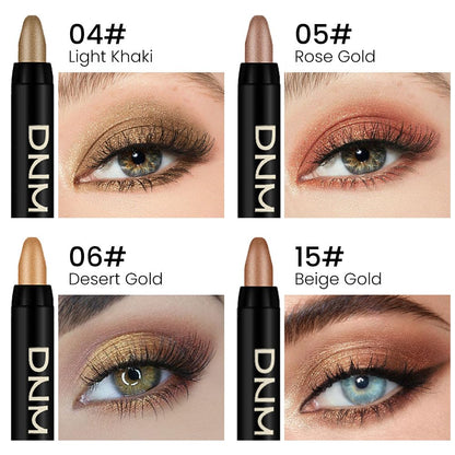 evpct 4Pcs Cream Eye Shadow Brightener Sticks Set for Eyes, 04# Light khaki 05# Broze gold 06# Desert gold 15# Beige gold Shimmer Metallic Eye shadow Pencil Applicator Stick Palette Makeup Waterproof