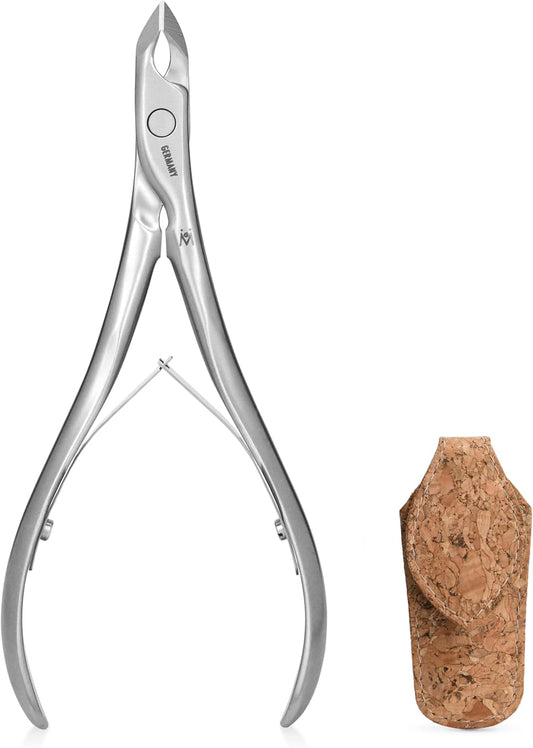 GERMANIKURE Standard Professional Cuticle Trimmer - 1/4 Quarter Jaw Nipper - Ethically Made in Germany - FINOX Stainless Steel Sharp Cuticle Remover in Cork Case – Manicure Tool, r173, 3mm