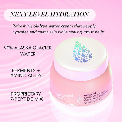 Saturday Skin Face Moisturizer Water Face Cream Natural Oil free Gel Type Cream From Alaska Glacier Water Day & Night Korean Skin Care Cream Soothing Hydrating Facial Moistrurizer (1.69 Fl. Oz. 50ml)