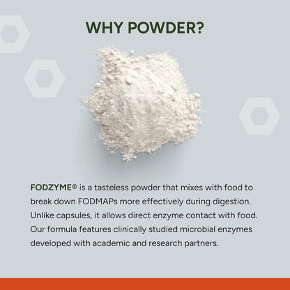 FODZYME® On-The-Go Digestive Enzymes for Gut Health, Relief for Bloating, Gas, Constipation, Diarrhea, Abdominal Pain, Low FODMAP, 30 Dose